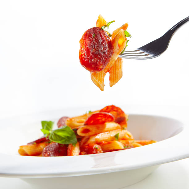 istock Italian Pasta with Salami 1153793741