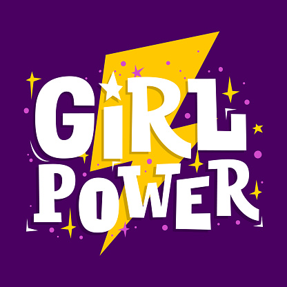 Girl Power motivation poster. Feminism slogan. Vector print for girls clothes, party cards and teenager accessories.