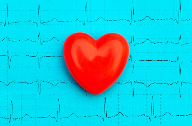 istock Red heart on cardiogram pulse trace. Medical background. 1153798905