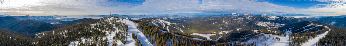 360 View of 49 Degrees North Ski Resort Colville National Forest Washington USA