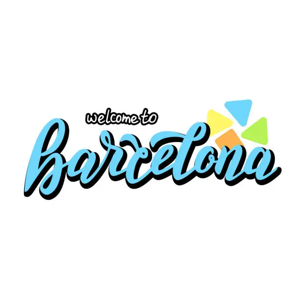 Vector illustration of Barcelona city hand drawn logo. Vector eps 10.