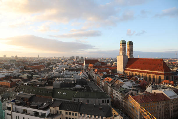 istock Munich old city Marienplatz aerial view Germany 1153802577