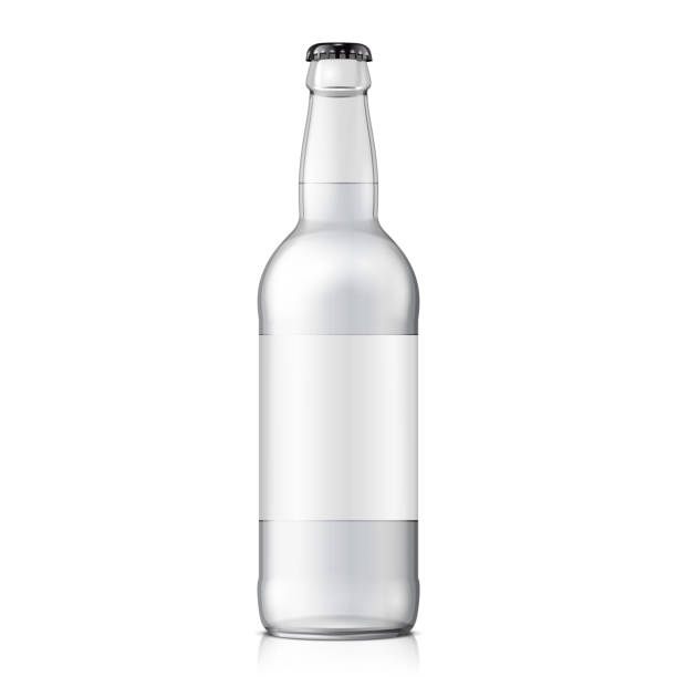 istock Glass Mineral Water Bottle. Carbonated Soft Drink. Mock Up Template. Illustration Isolated On White Background. Ready For Your Design. Product Packaging. Vector EPS10 1153803389