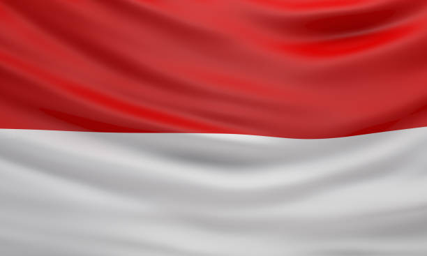istock Indonesian Flag Wave Close Up. 3D Rendering illustration. 1153810523