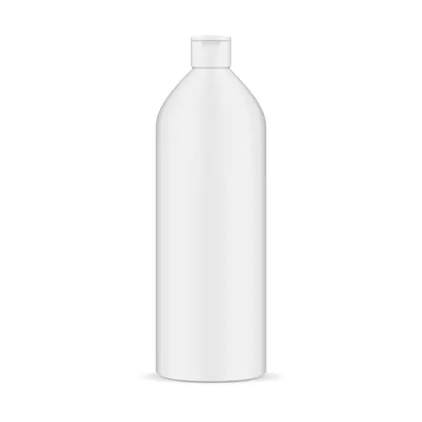 Vector illustration of Cosmetic Shampoo Bottle White Vector Illustration.