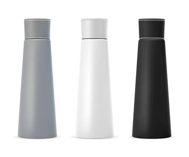 istock Cosmetic Bottles Set in Black White and Color. 3d 1153810913
