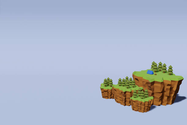 istock landscape low poly 3D rendering background mountain adventure relax concept blue backdrop 1153812365