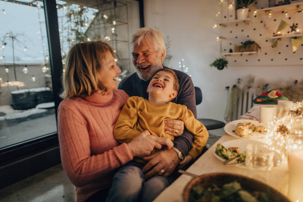 Christmas dinner with our grandson