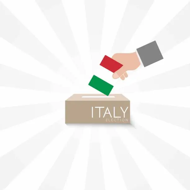 Vector illustration of Italy Elections Vote Box Vector Work