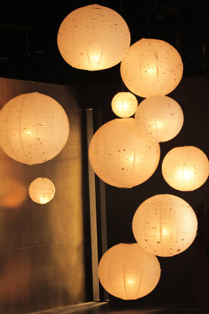 istock lanterns hanging in a dark room 1153822413