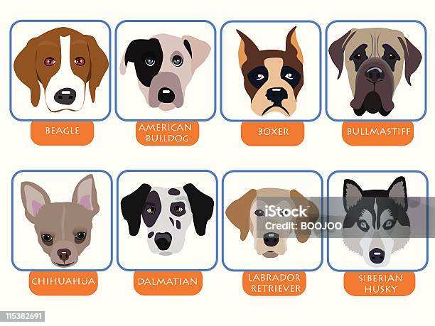 Ícones De Cão - Arte vetorial de stock e mais imagens de Amizade - Amizade, Animal, Animal Doméstico