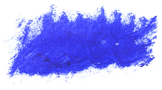 Blue gouache on white background