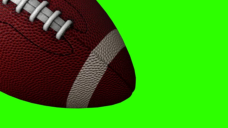 Football ball - 3D sport object animated on green screen, video 4K