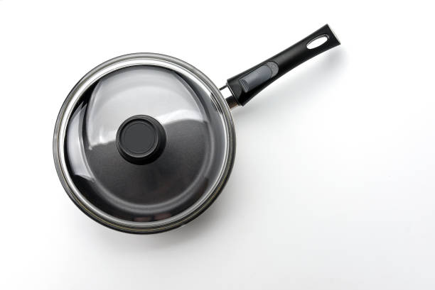 istock Frying pan with glass lid isolated on white background 1153828368