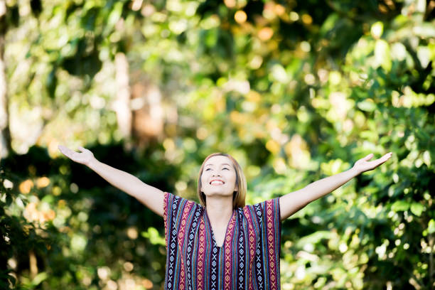 istock Happy women in nature background 1153829893