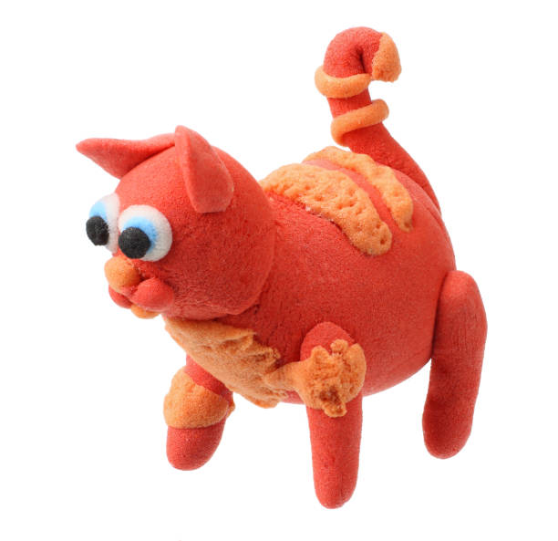 istock plasticine cat isolated on white background. modelling clay 1153838302