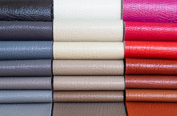 istock Catalog of multicolored imitation leather from matting fabric texture background, leatherette fabric texture 1153839276