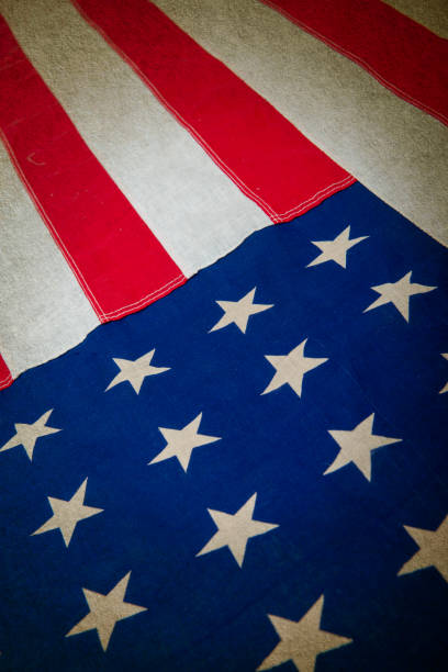 Independence day, American flag, a close-up, retro