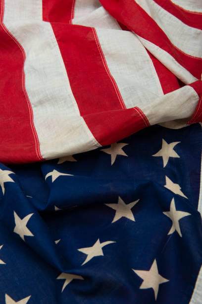 istock Independence day, American flag, a close-up, retro 1153839861