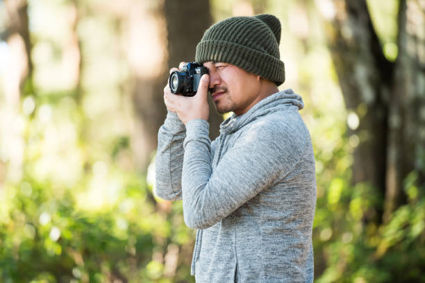 istock Men traveller going alone in the wild 1153839926