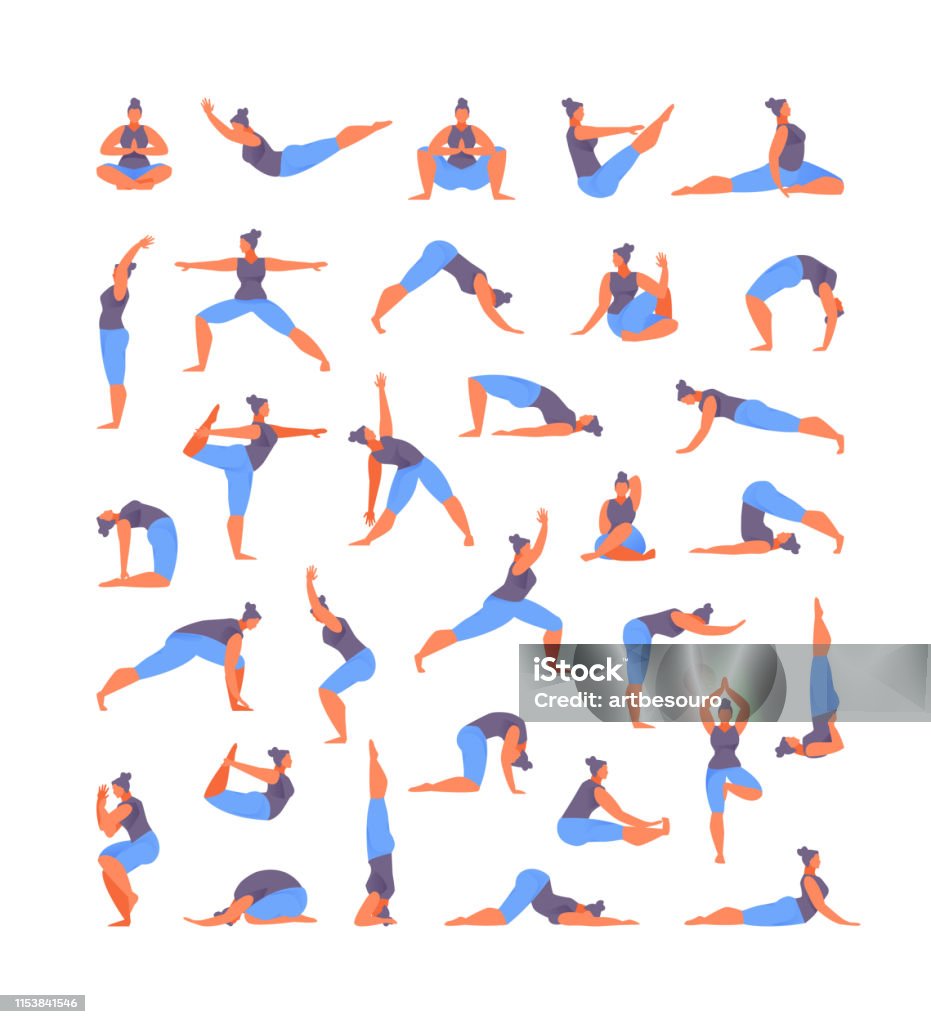 Bộ Asana Yoga Lớn Hình minh họa Sẵn đem - Tải xuống Hình hình ảnh Ngay ...