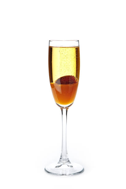 istock Bellini Cocktail with Prosecco Wine and Peach Puree 1153841795