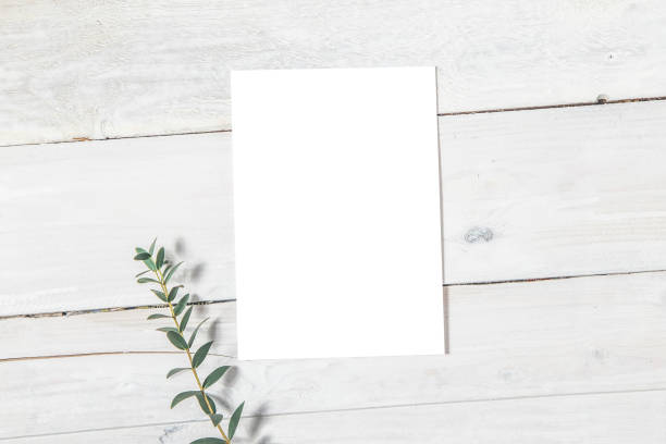 istock Wedding Invitation Mockup, Blank Invitation Card with a Sprig of Eucalyptus 1153845736
