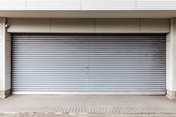 istock Closed shutter doors of the garage 1153845935