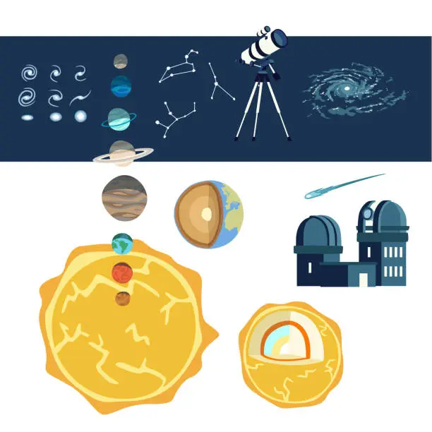 Vector illustration of astronomy icons