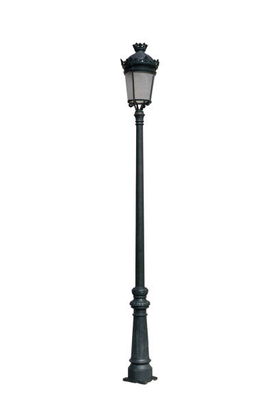 istock vintage street lamp post isolated on white background 1153852278