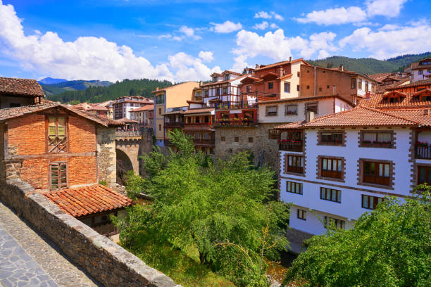 istock Potes village facades in Cantabria Spain 1153855394