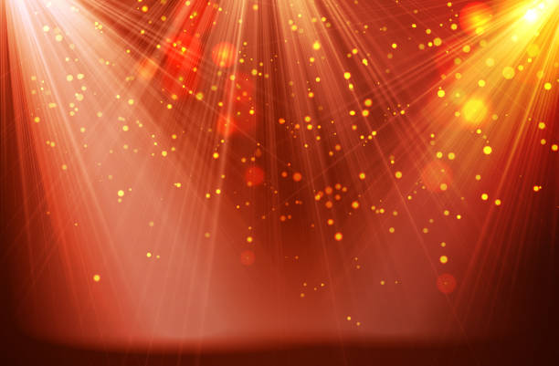 Red lights. Blur rays with spotlights for magic shiny background. Red different lights. Blur rays with spotlights for magic shiny background. Vector. fame stock illustrations