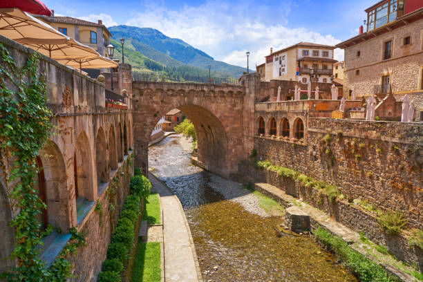 istock Potes river Quiviesa Deva a Cantabria village Spain 1153859751