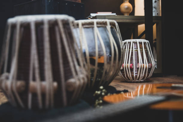 istock Guitar, tabla and Cajon - musical instruments. 1153864767