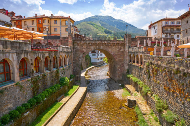 istock Potes river Quiviesa Deva a Cantabria village Spain 1153864825