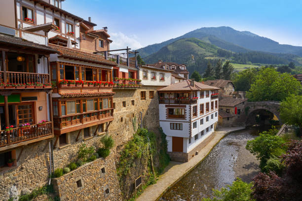 istock Potes river Quiviesa Deva a Cantabria village Spain 1153865558