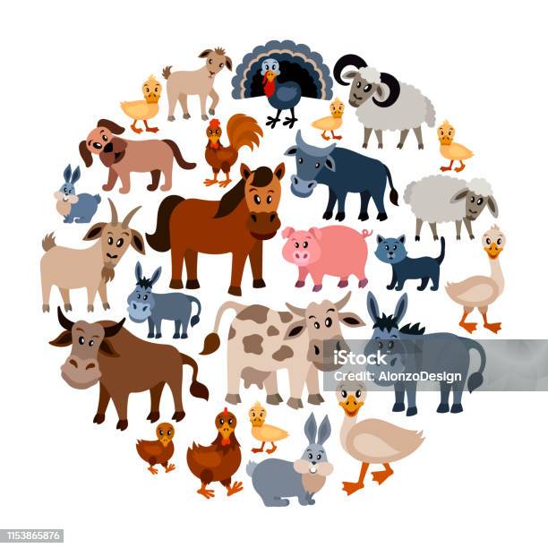 Ilustración de Collage De Animales De Granja y más Vectores Libres de  Derechos de Ganado - Animal doméstico - Ganado - Animal doméstico, Animal,  Temas de animales - iStock