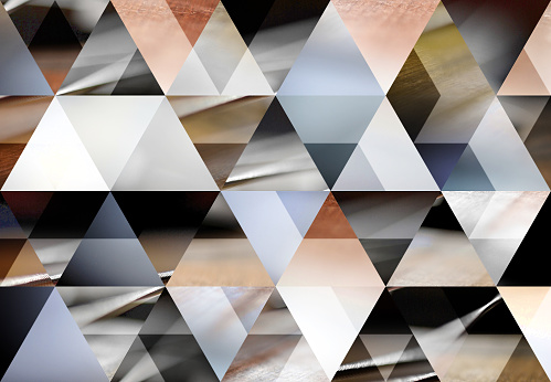Abstract triangle mosaic background: Acoustic bass guitar