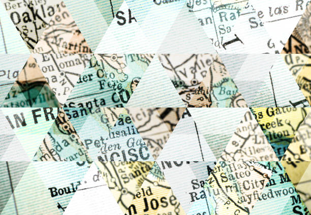 istock Abstract triangle mosaic background: Antique US map 1153868438