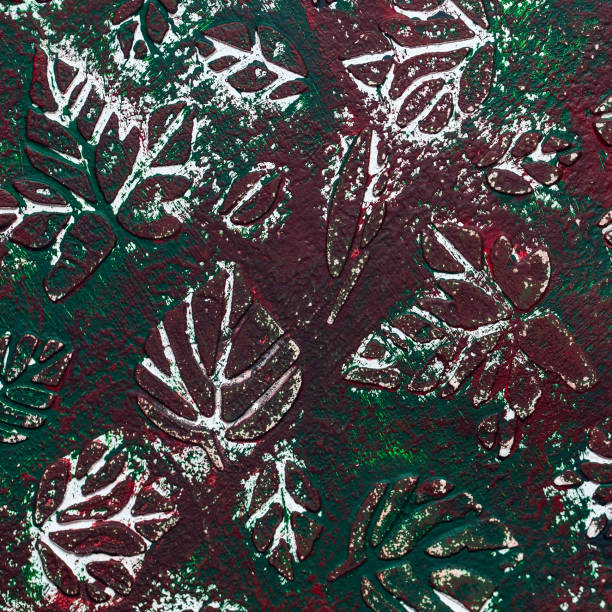 istock Leaves texture, grunge background, acrylic painting 1153869347