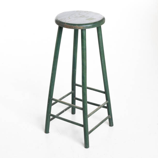istock green wooden stool on white background 1153869438