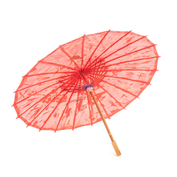 istock red wooden sunshade on white background 1153869500