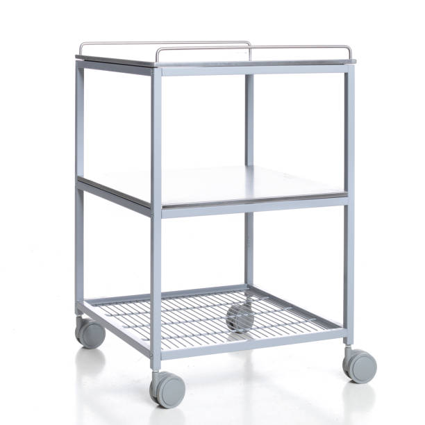 istock metalic table on wheels isolated on white background 1153869517