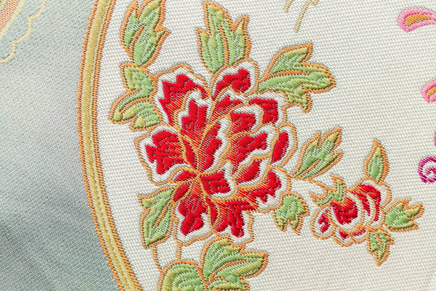 istock Beautiful Oriental motif, flower embroidery pattern 1153869627