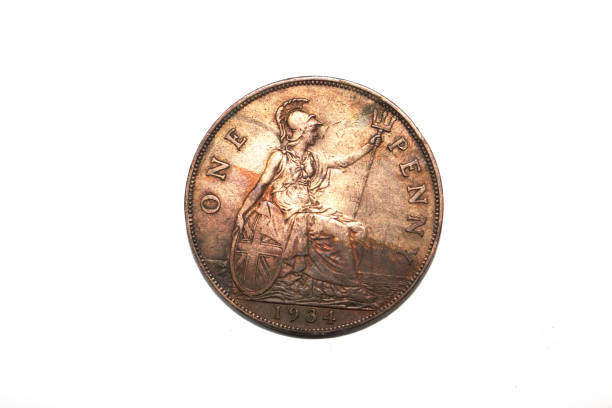 istock Vintage Old Money Coins On White Background 1153870808