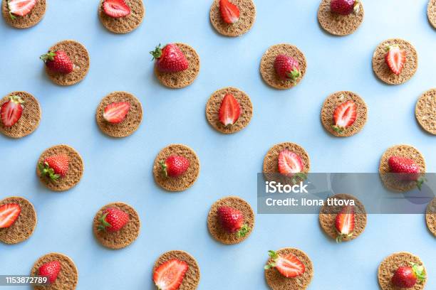 Pattern Of Strawberries Stock Photo - Download Image Now - Abstract, Backgrounds, Baked Pastry Item