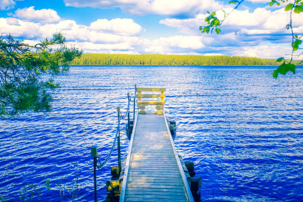 Summer lake view from Kuhmo, Finland.