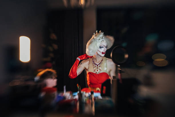 istock Man drag queen in dressing room 1153875799