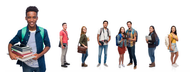 istock Young man with college students of different careers 1153880685