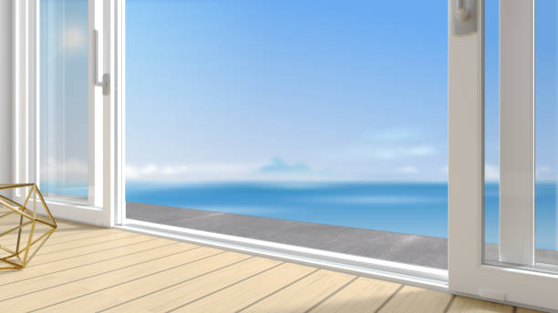 istock White sliding door in the room 1153881337